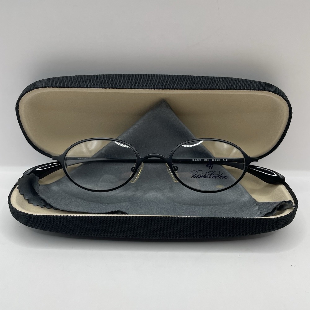 Brooks Brothers BB439 1154 Eyeglasses Matte Black Frame Oval Full 46-20-140 NWOT